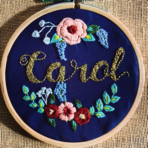 Name Embroidery Hand Embroidery Floral Embroidery Embroidery Name