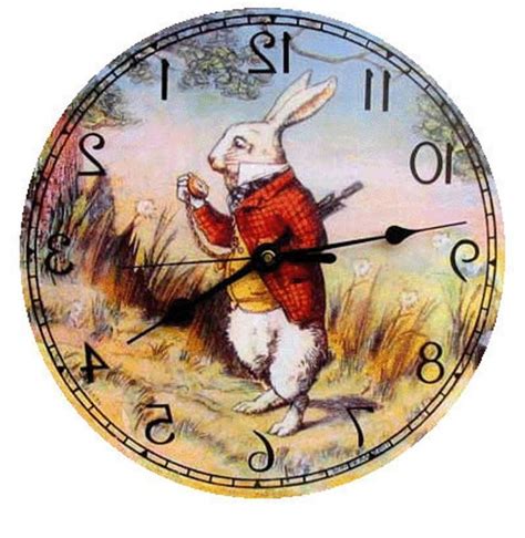 White Rabbit Backwards Wall Clock Made In The Usa Backwards Clock Alice In Wonderland Cat Clock