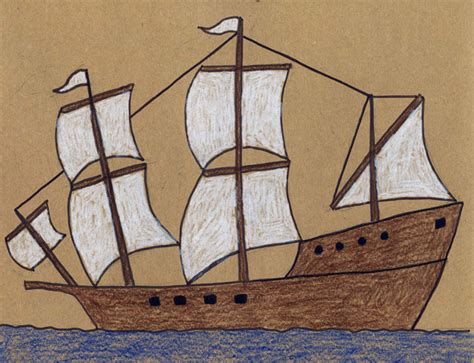 Draw A Mayflower Ship · Art Projects For Kids