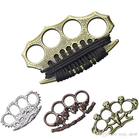 2019 New Cool Skull Thin Steel Brass Knuckle Dusters Self Defense