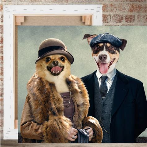The Peaky Couple Personalised Two Pet Canvas Fable And Fang