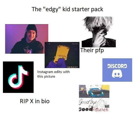 The Edgy Kid Starter Pack Their Pfp Discord Rip X In Bio Good Cf