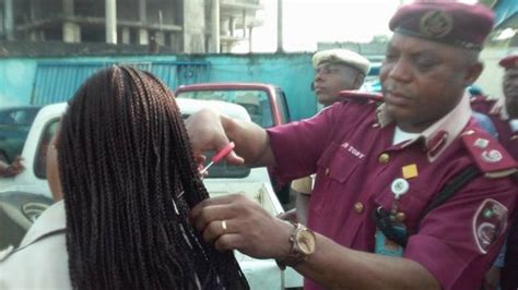 Nigeria Road Safety Commander Cut Hair Of Female Employees Bbc News