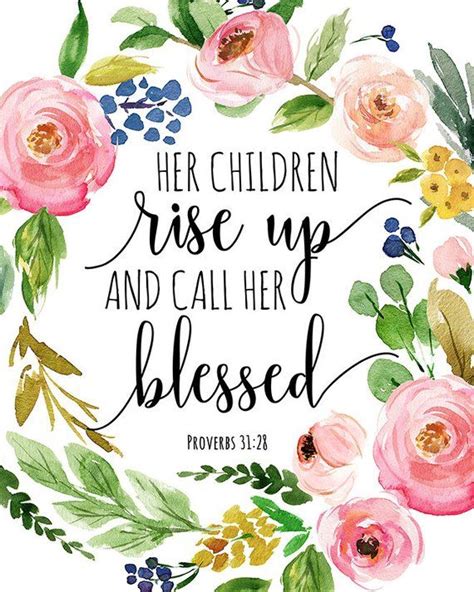 Bible Verse Print Her Children Rise Up And Call Her Blessed Etsy 11