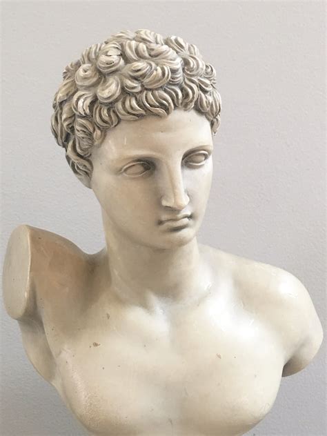 Vintage Hermes Bust Greek God Sculpture Statue Neoclassical Greek Roman