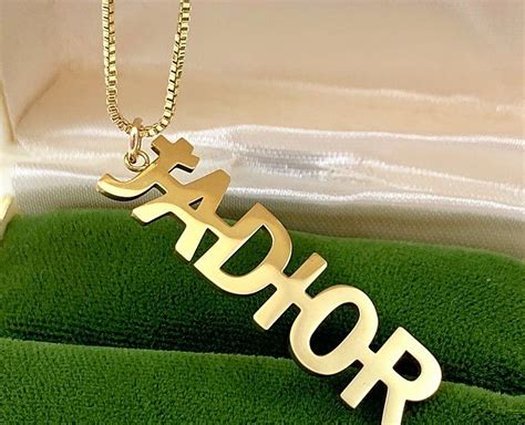 Dior, dior j'a jadior spelled out turquoise black green silver hardware necklace. Repurposed Christian Dior J'ADIOR Gold Charm Necklace in ...