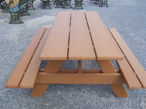 6′ Recycled Plastic Picnic Table With Attached Seating American Holtzkraft Inc