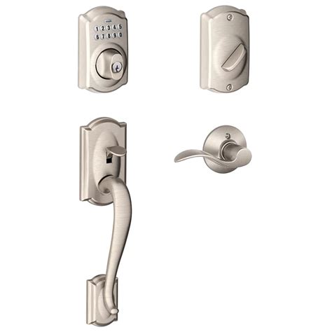 Schlage Camelot Satin Nickel Keypad Electronic Deadbolt With Camelot