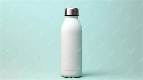 Premium Ai Image A Professional Water Bottle In White With A Smooth Texture Stretched And Laid