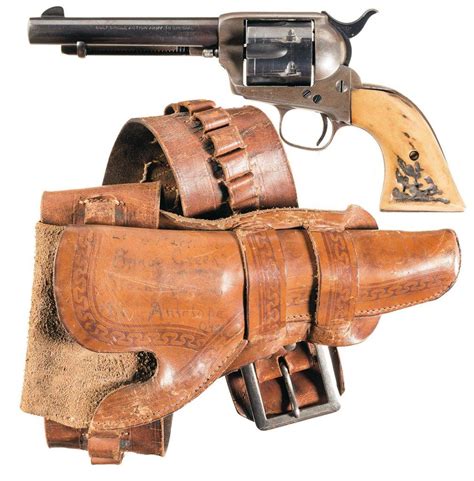 Antique Colt Single Action Army Revolver With Holster Rig