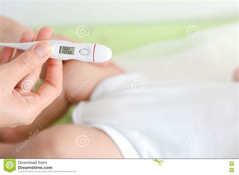 Checking Baby Temperature Stock Photo Image Of Holding 80914814