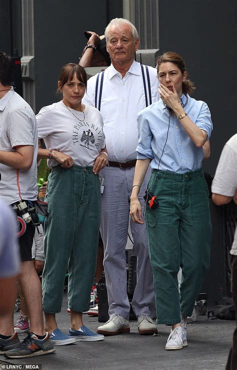 Rashida Jones Looks Dressed Down On Set As On Screen Dad Bill Murray Plants A Kiss On Her