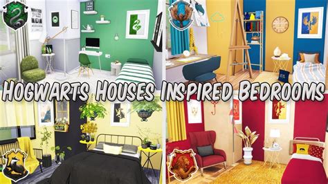The Sims 4 Speed Build Hogwarts Houses Inspired Bedrooms Cc Links