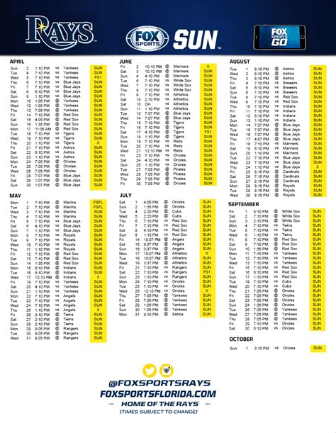 The organization's goal is to. FOX Sports Sun, Rays announce 2017 TV Schedule - DRaysBay