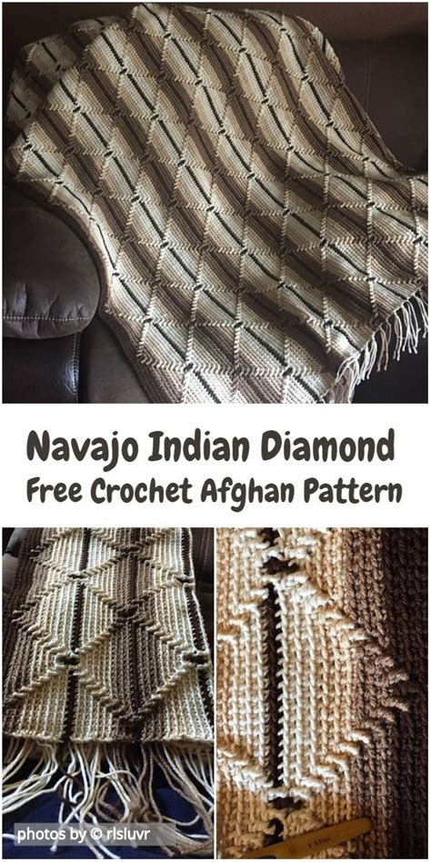 Navajo Diamond Afghan Crochet Pattern