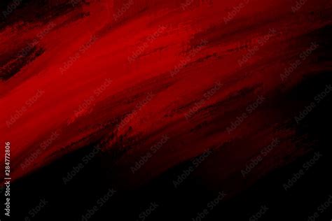 ภาพประกอบสต็อก Red Paint Brush Stroke On Black Background ภาพ Adobe Stock