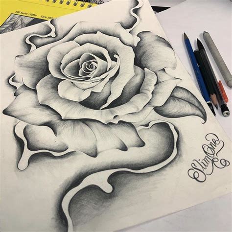 Chicano Arte Rose Drawing Tattoo Roses Drawing Skull