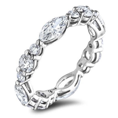 Marquise And Round Diamond Eternity Anniversary Ring Diamond