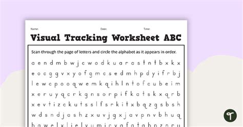 Visual Tracking Letters And Numbers Teach Starter