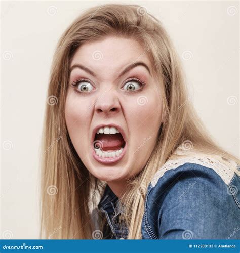 Angry Furious Woman Screaming Stock Image Image Of Anger Funny