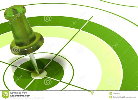Green Pushpin On Target Stock Illustration Illustration Of Investment