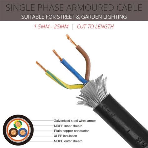 25mm X 3 Core Single Phase Armoured Cable Price Per Metre