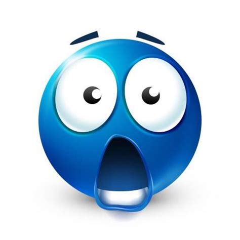 SHOCKED Blue Emoji Shocked Emoji Funny Emoji