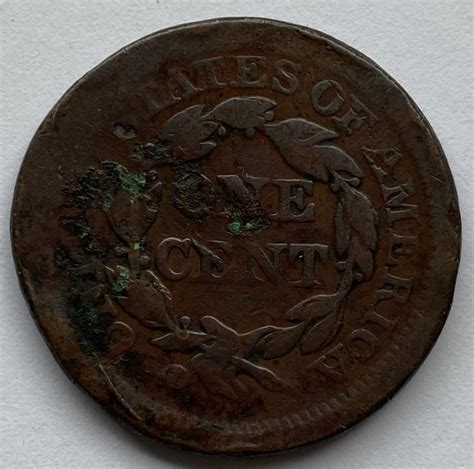 1853 United States Of America One Cent M J Hughes Coins