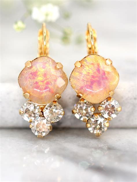 Opal Earrings Opal Drop Earrings Bridal Opal Jewelry Opal Etsy Israel