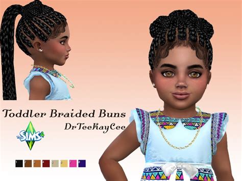 The Sims Resource Toddler Braided Buns By Drteekaycee Sims 4 Hairs