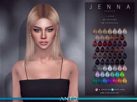 The Sims Resource Jenna Hair By Anto Sims 4 Hairs