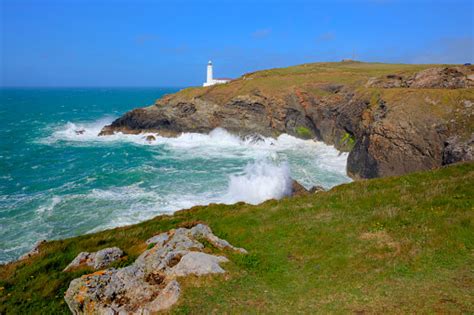 Trevose Head Lighthouse North Cornwall Coast Between Newquay And
