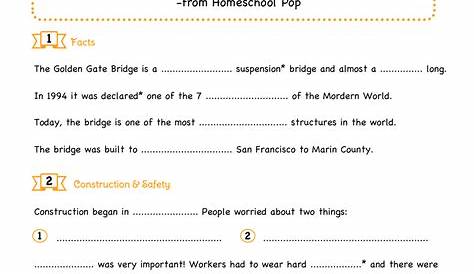 golden gate bridge worksheet