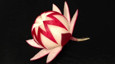 How To Carve Simple Radish Waratah Flower Step By Step Diy Tutorial