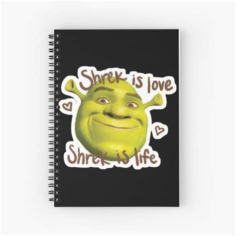Shrek My Love Shrek My Life Cartoon Spiral Notebook By Picart Jpeg