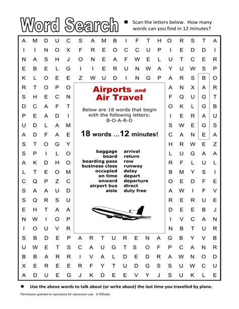 Wordsearch Airports