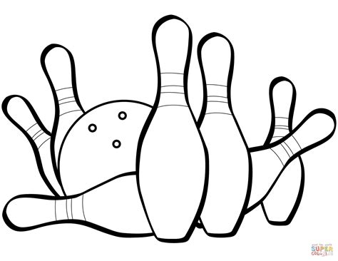 Bowling Pins And Ball Coloring Page Free Printable Coloring Pages