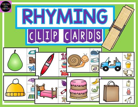Free Printable Black And White Rhyming Clip Cards
