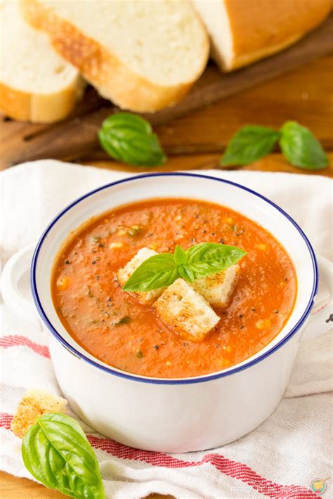 Fresh Tomato Basil Soup With Feta Cooking On The Front Burner