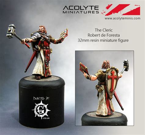 Painted Version Of The Cleric 32mm Miniature Figure From Acolyte