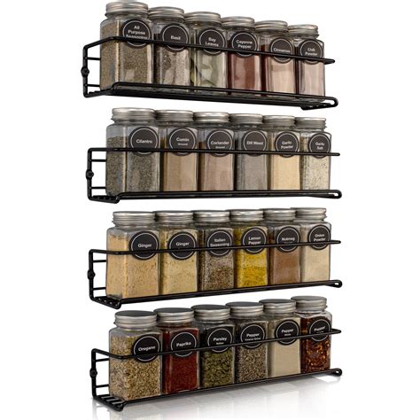 Space Saving Spice Rack Organizer For Cabinets Wall Mounts Simposh