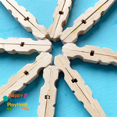 Clothespin Snowflake Craft For Kids Happy Toddler Playtime