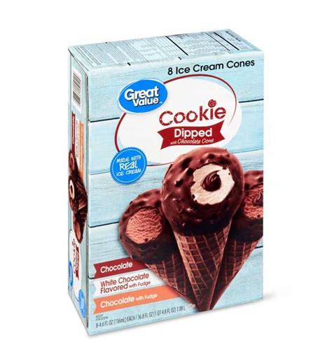 Great Value Cookie Dipped With Chocolate Ice Cream Cones Variety Pack