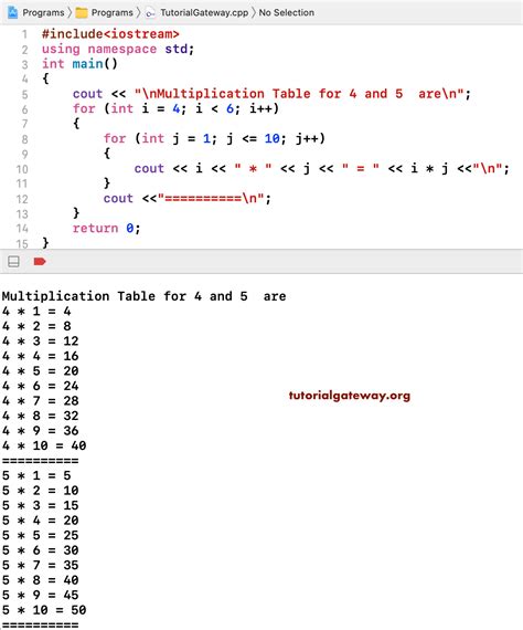 How To Create Multiplication Table Using For Loop In Vrogue Co