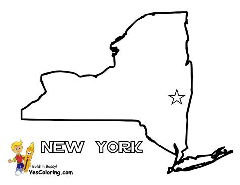 State Of New York Coloring Map To Print Out At