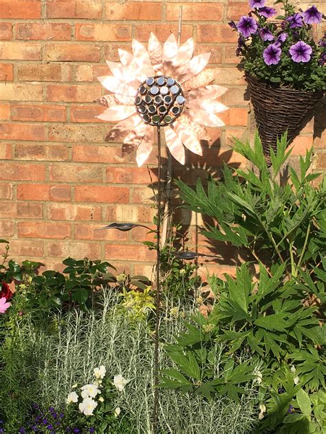 Copper And Metal Sunflower Yard Art Etsy