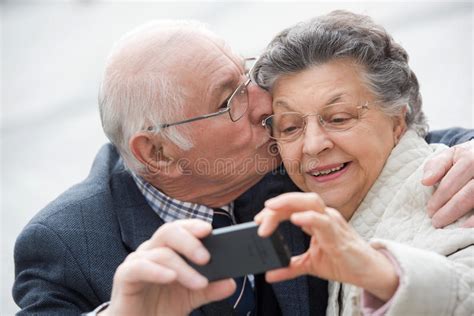 Old Couple Taking Self Portrait Stock Image Image Of Civil Beautiful
