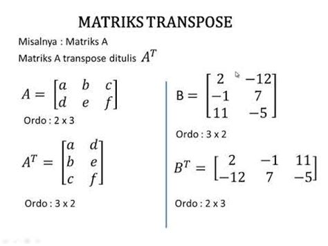 Rumus Transpose Matriks Excel Matematika Dasar Sexiz Pix