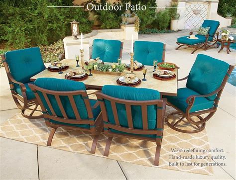 Love This Pretty Outdoor Patio Settingthe Deep Teal Cusions Really