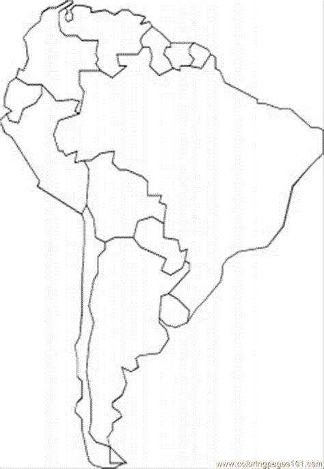Map Of South America Colouring Pages